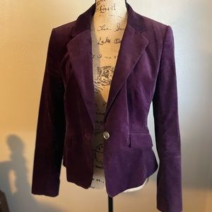Purple velvet blazer